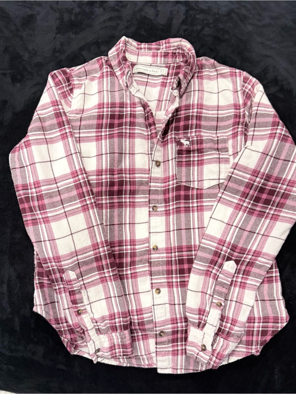 Abercrombie & Fitch Pink and White Plaid Button-Down Shirt